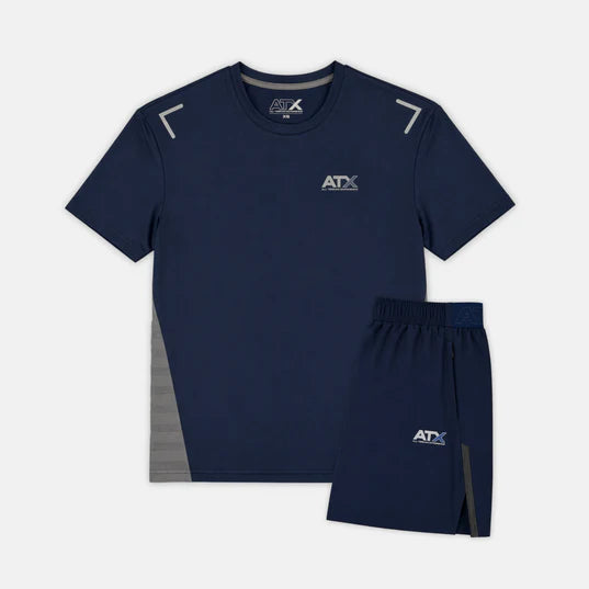 Juniors Granite T-Shirt / Shorts Set - Navy/Dark Grey