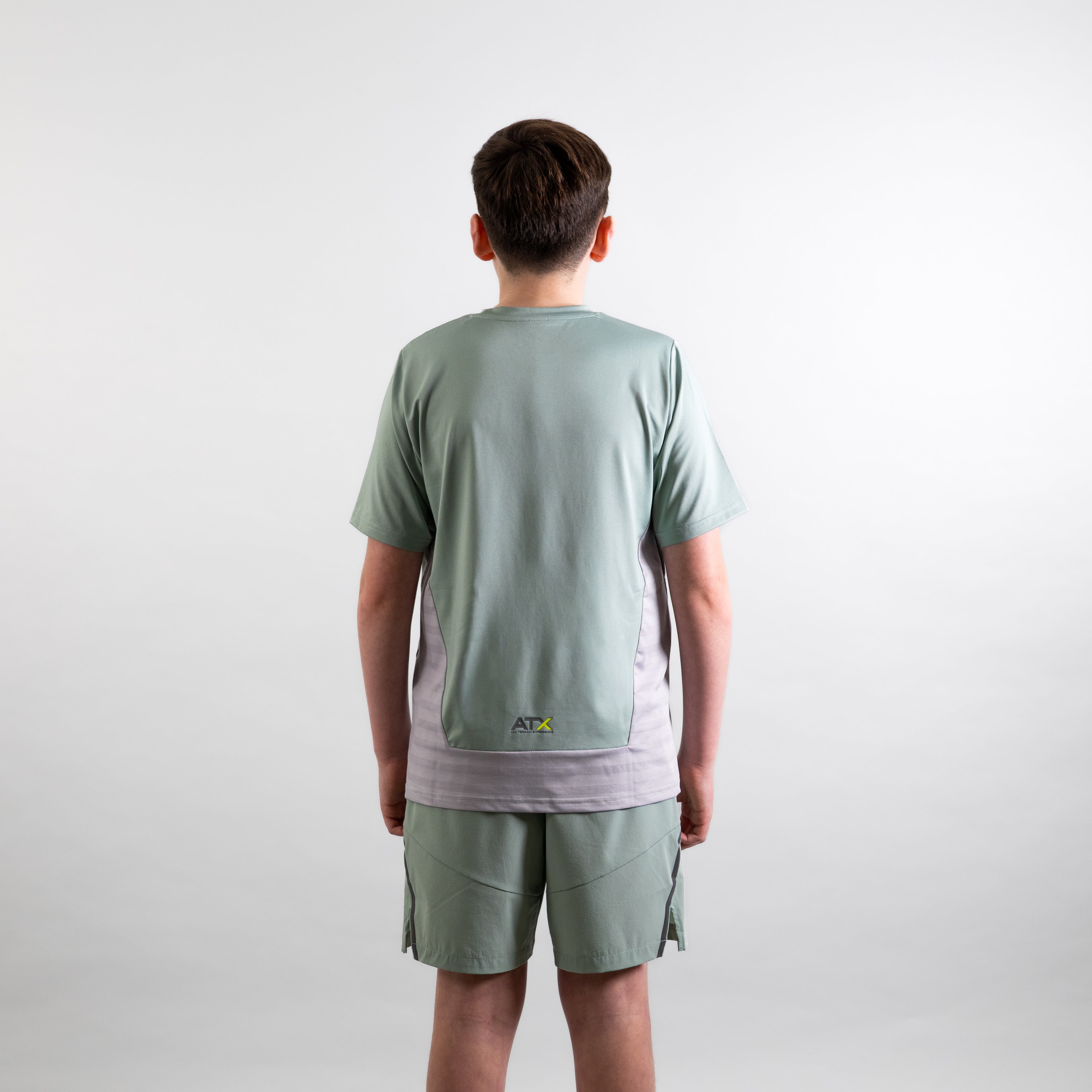 Juniors Granite T-Shirt / Shorts Set - Green/Grey