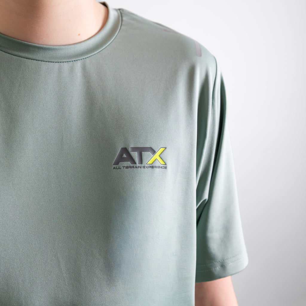 Juniors Granite T-Shirt / Shorts Set - Green/Grey