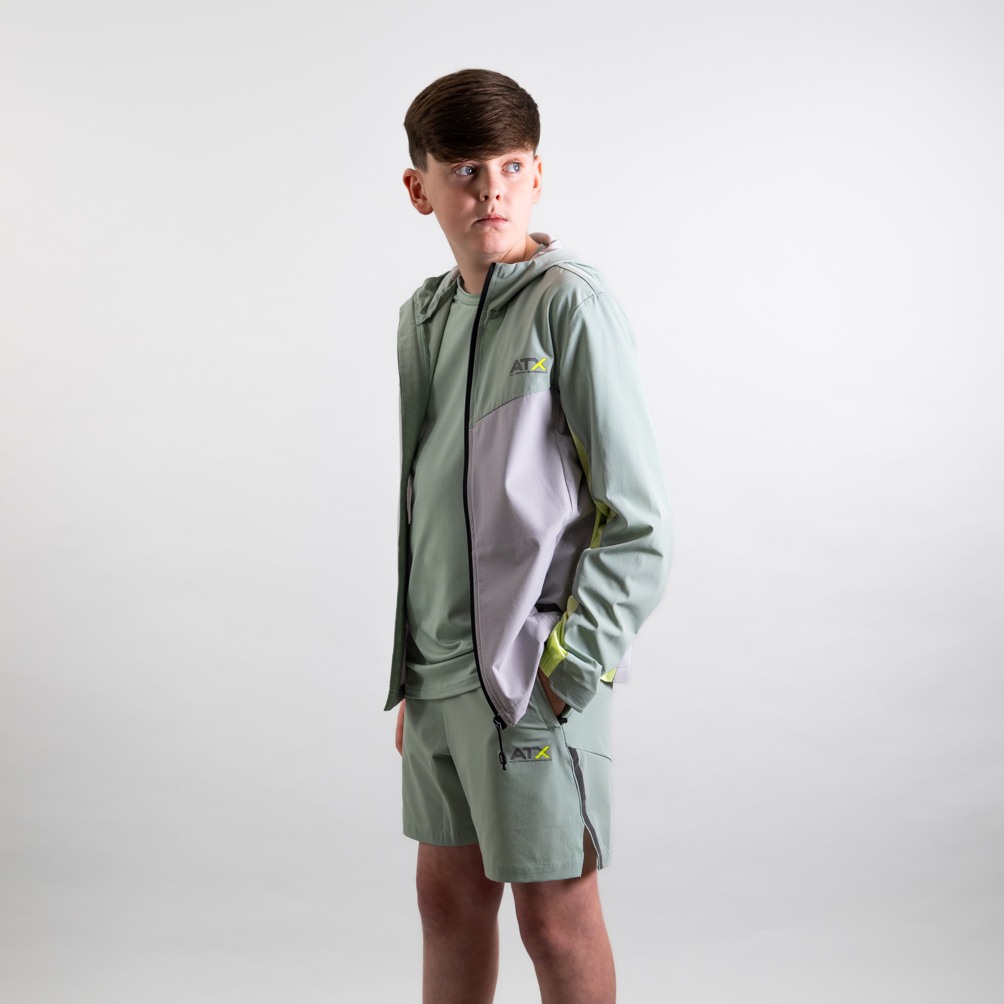 Juniors Drift Shorts - Green/Grey