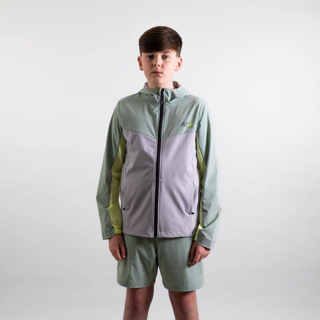 Juniors Horizon Track Jacket - Grey/Green