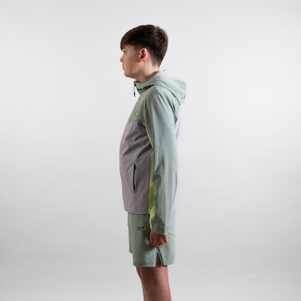 Juniors Horizon Track Jacket - Grey/Green