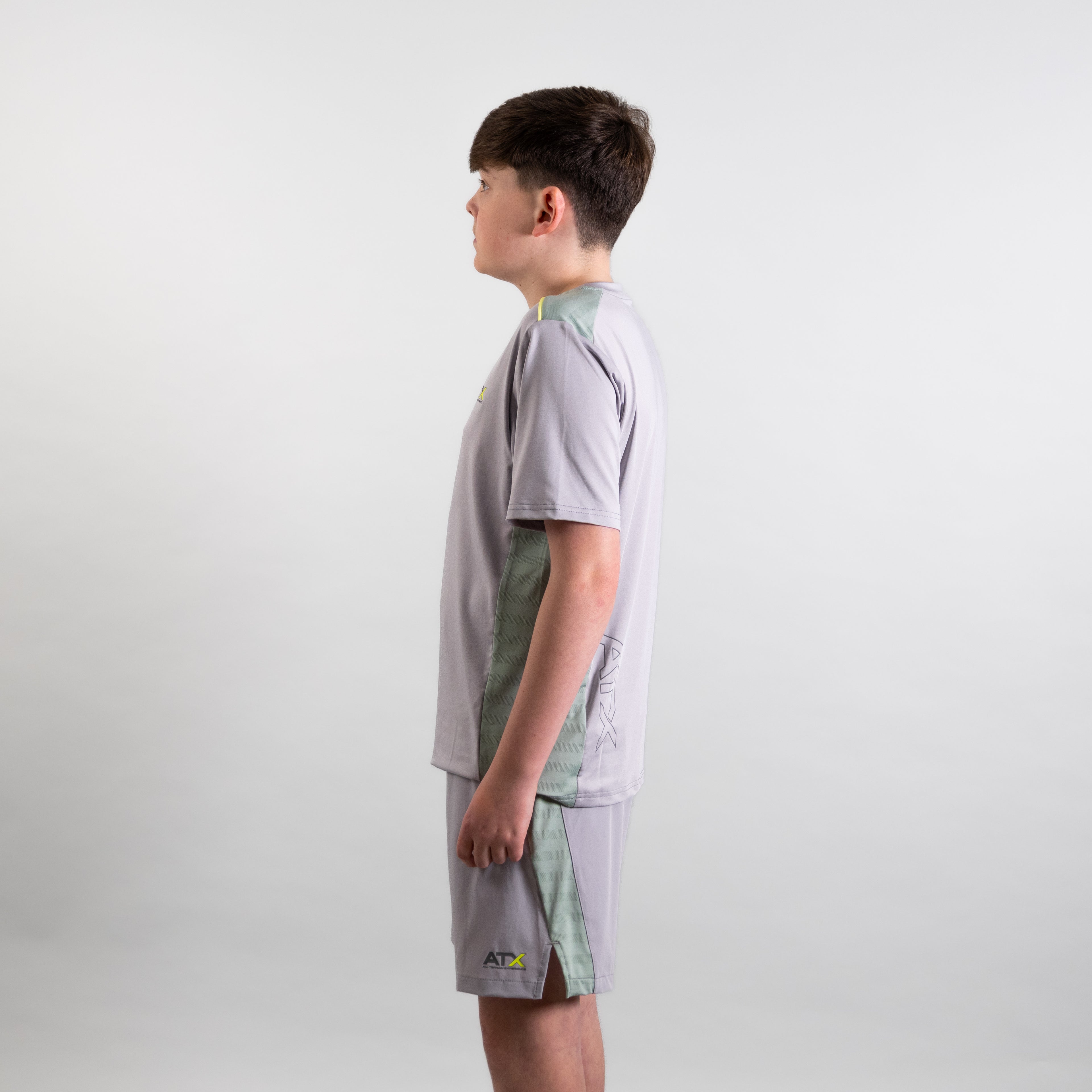 Juniors Cascade T-Shirt / Shorts Set - Grey/Green
