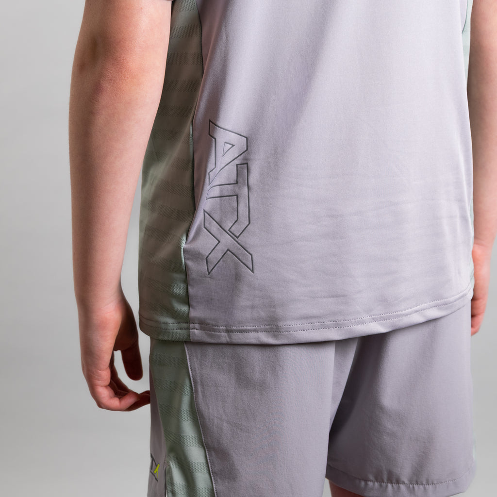 Juniors Cascade T-Shirt / Shorts Set - Grey/Green