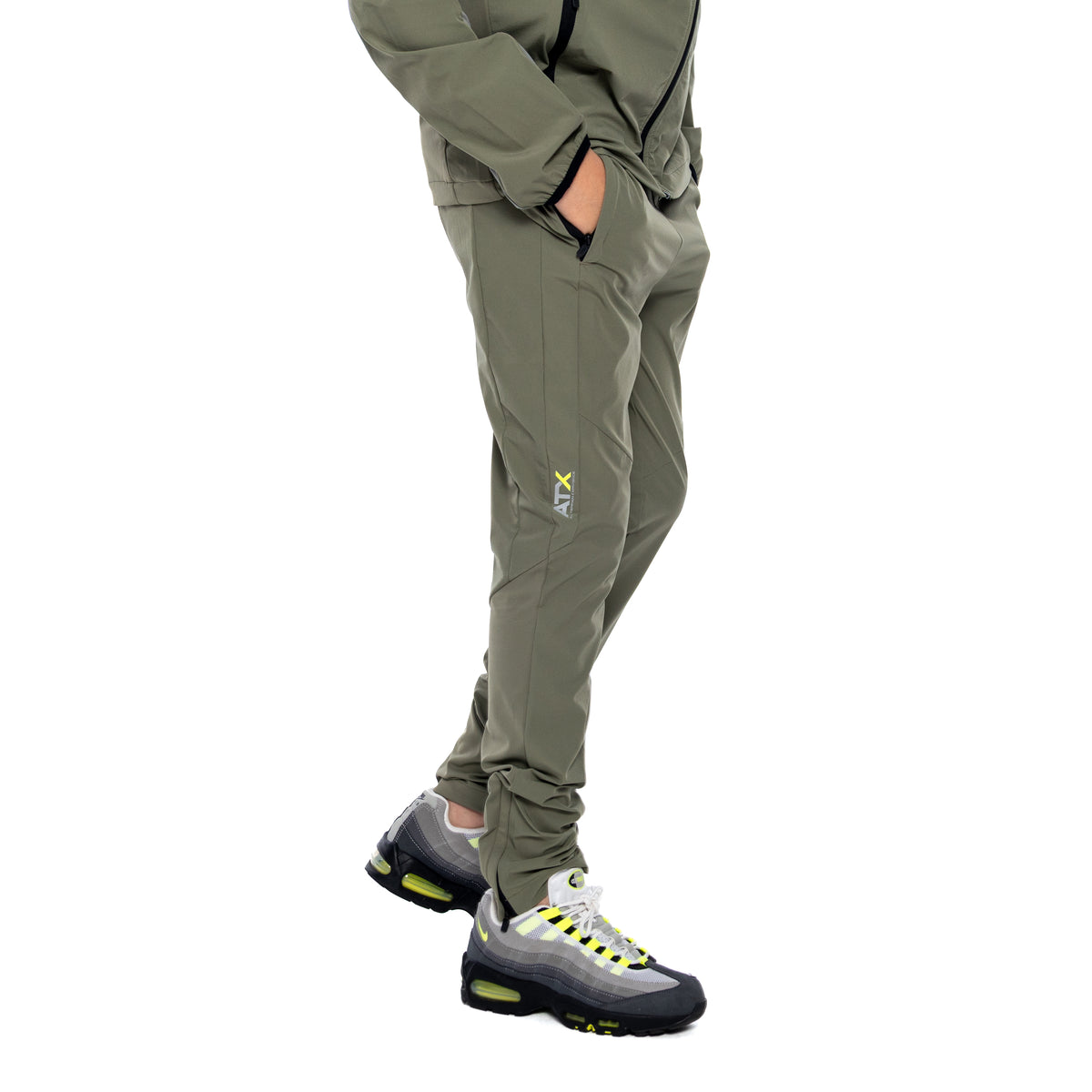 Juniors Traverse Tracksuit - Grey/Khaki Green