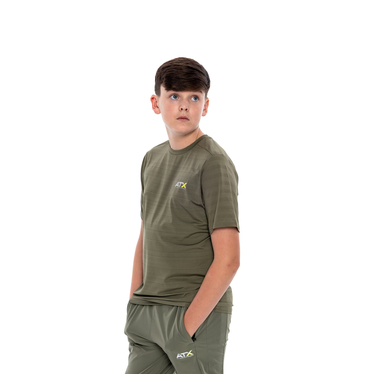Juniors Alpine T-Shirt - Khaki Green/Grey