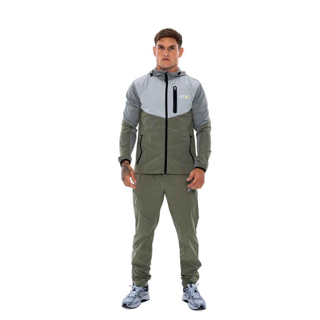 Traverse Track Top - Grey/Khaki Green