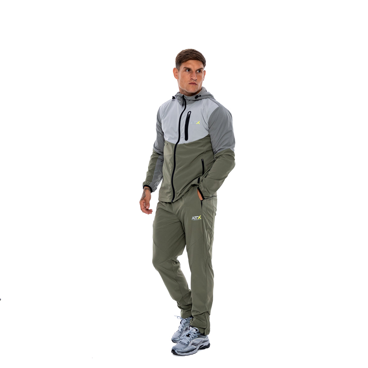 Traverse Track Top - Grey/Khaki Green