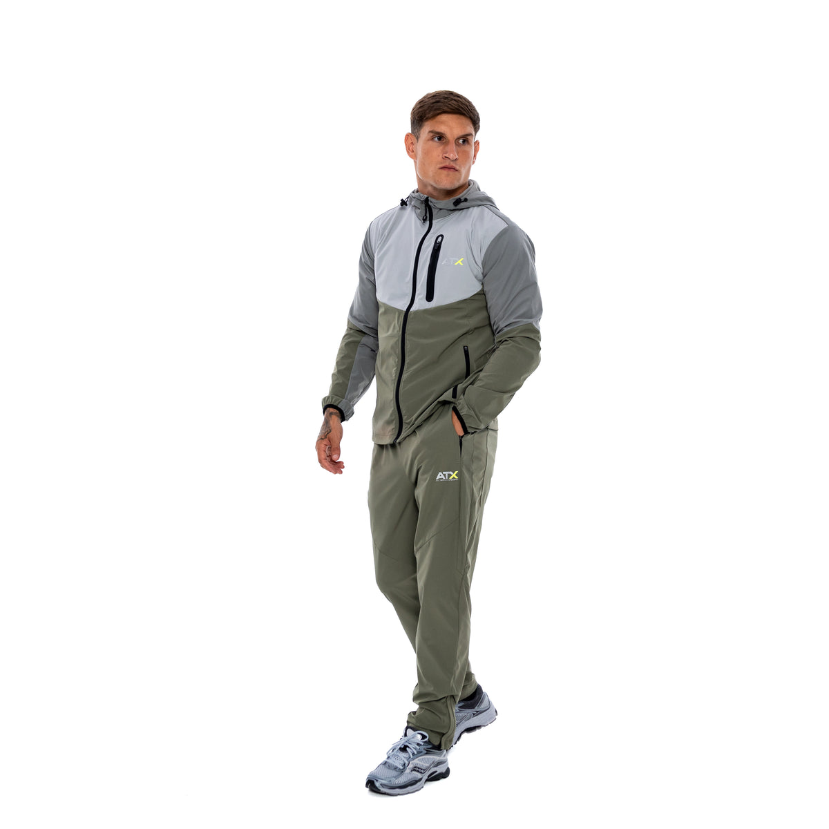 Traverse Track Top - Grey/Khaki Green