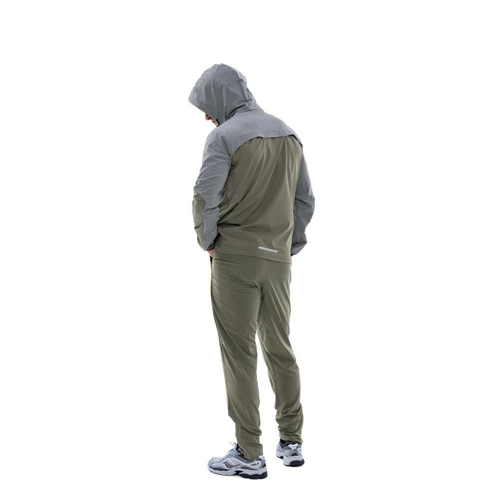 Traverse Track Top - Grey/Khaki Green