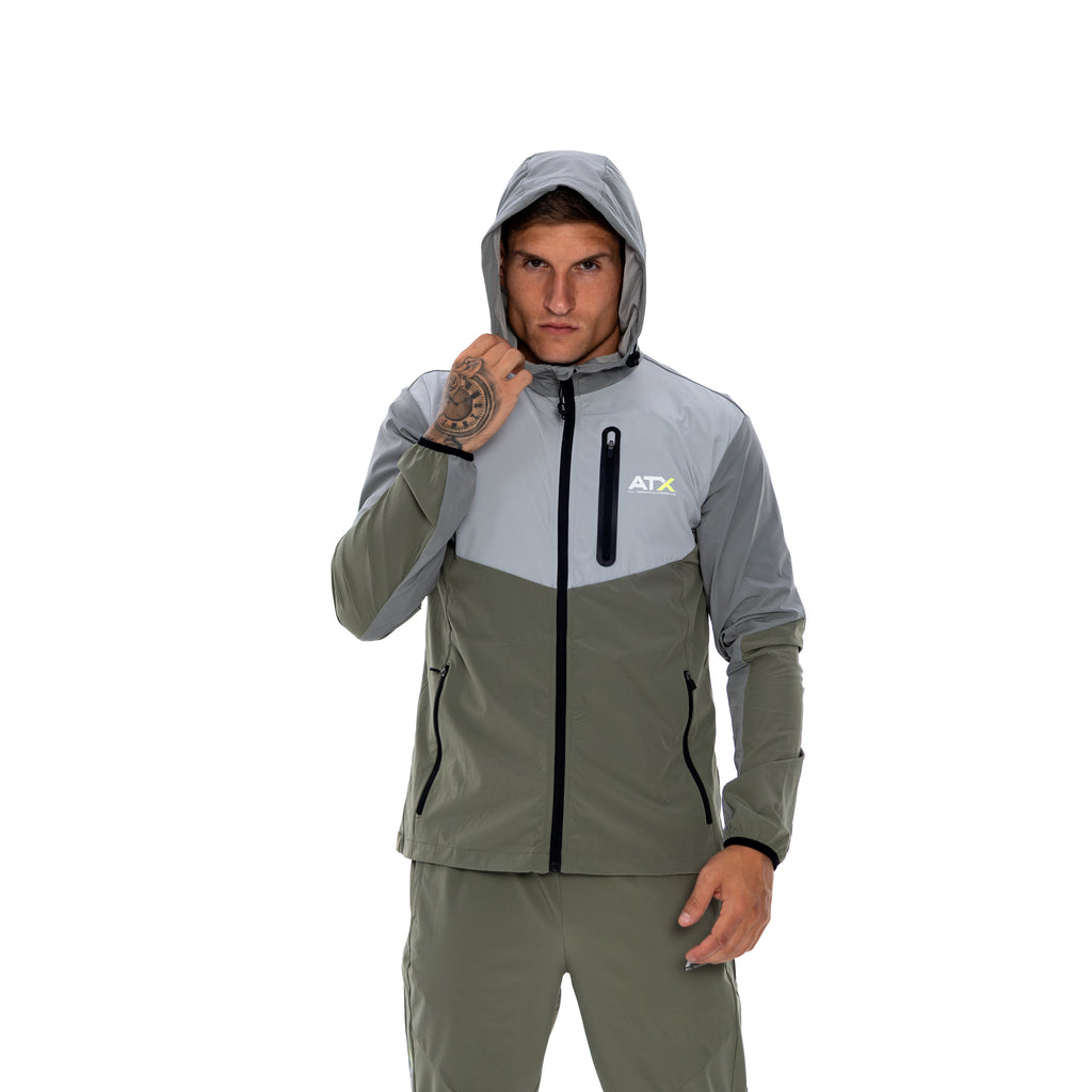 Traverse Track Top - Grey/Khaki Green
