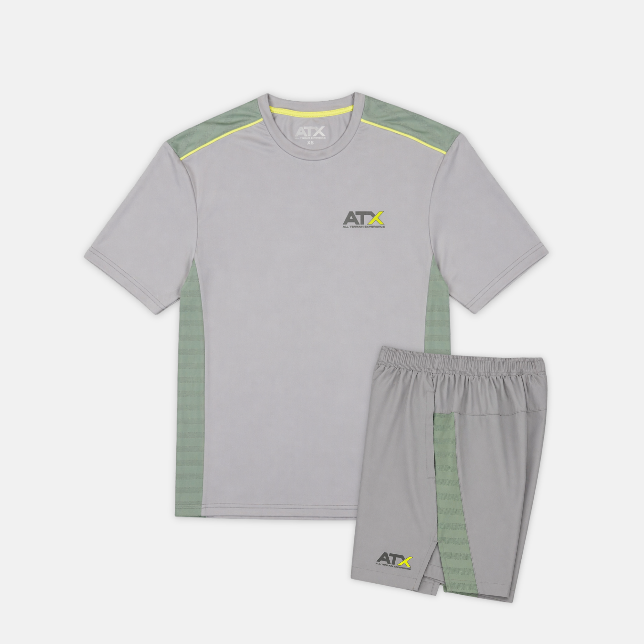 Juniors Cascade T-Shirt / Shorts Set - Grey/Green