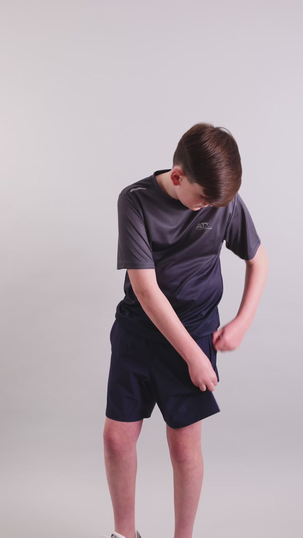 Juniors Granite T-Shirt / Shorts Set - Navy/Dark Grey
